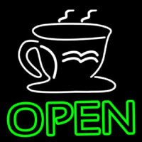 Double Stroke Coffee Cup Open Neonskylt