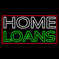 Double Stroke Home Loans With Red Border Neonskylt