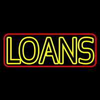 Double Stroke Loan With Red Border Neonskylt