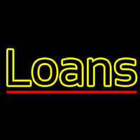 Double Stroke Loans With Red Line Neonskylt
