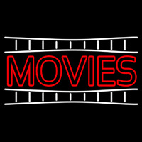 Double Stroke Movies Block Neonskylt