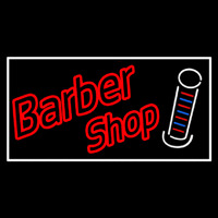 Double Stroke Red Barber Shop Neonskylt