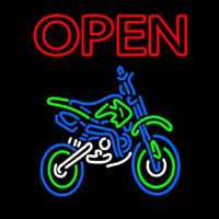 Double Stroke Red Open Bike Logo Neonskylt
