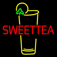 Double Stroke Sweet Tea With Glass Neonskylt