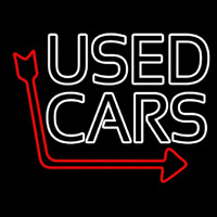 Double Stroke Used Cars Red Arrow Neonskylt