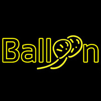 Double Stroke Yellow Balloon Neonskylt