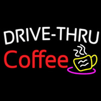Drive Thru Coffee With Coffee Glass Neonskylt