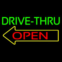 Drive Thru Open With Arrow Neonskylt