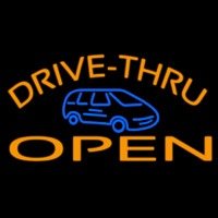 Drive Thru Open With Car Neonskylt