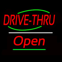 Drive Thru Open Yellow Line Neonskylt