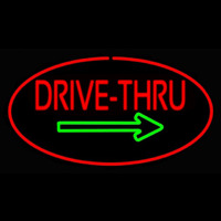 Drive Thru Oval Red Green Arrow Neonskylt