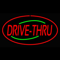 Drive Thru Oval Red Neonskylt