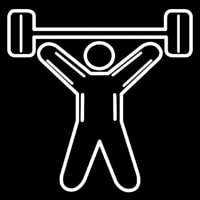 E ercise Dumbbells Heavy Weightlifter Sports Icon Neonskylt