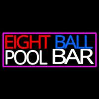 Eight Ball Pool Bar With Pink Border Neonskylt