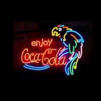 Enjoy Coca Cola Parrot Öl Bar Öppet Neonskylt