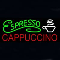 Espresso Cappuccino Butik Öppet Neonskylt