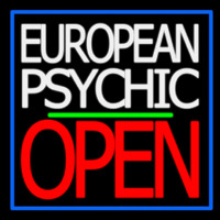 European Psychic Open Green Line Neonskylt