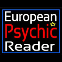 European Psychic Reader With Blue Border Neonskylt