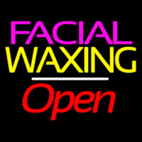 Facial Wa ing Open White Line Neonskylt