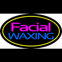 Facial Wa ing Oval Yellow Neonskylt