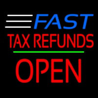 Fast Ta  Refunds Block Open Line Neonskylt