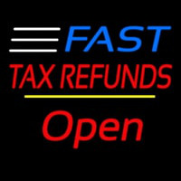 Fast Ta  Refunds Open Yellow Line Neonskylt