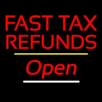 Fast Ta  Refunds Open Yellow Line Neonskylt