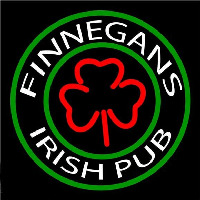 Finnegans Round Te t With Clover Beer Sign Neonskylt