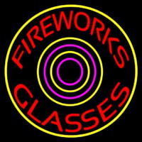 Fire Work Glasses 2 Neonskylt