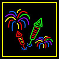 Fire Work With Multi Color 1 Neonskylt