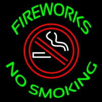 Fire Works No Smoking With Logo Neonskylt