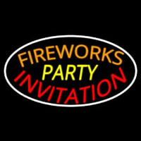 Fireworks Party Invitation In A Neonskylt