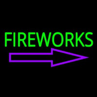 Fireworks With Arrow 1 Neonskylt