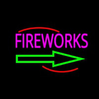 Fireworks With Arrow 2 Neonskylt