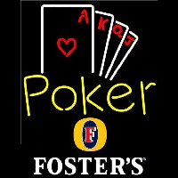 Fosters Poker Ace Series Beer Sign Neonskylt