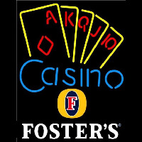 Fosters Poker Casino Ace Series Beer Sign Neonskylt