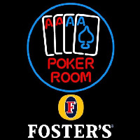 Fosters Poker Room Beer Sign Neonskylt