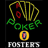 Fosters Poker Yellow Beer Sign Neonskylt