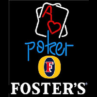 Fosters Rectangular Black Hear Ace Beer Sign Neonskylt