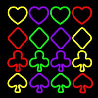 Four Signs Of The Poker Neonskylt