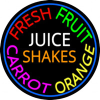 Fresh Fruit Juice Carrot Orange Shakes Neonskylt