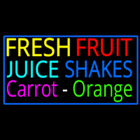 Fresh Fruit Juice Carrot Orange Shakes Neonskylt