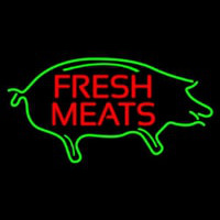 Fresh Meats With Pig Neonskylt