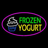 Frozen Yogurt Oval Pink Neonskylt