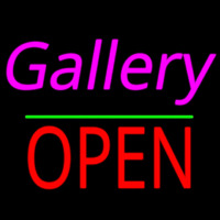 Gallery Block Open Green Line Neonskylt