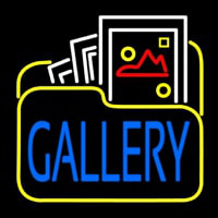 Gallery Icon With Blue Gallery Neonskylt