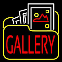 Gallery Icon With Red Gallery Neonskylt