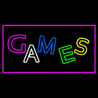 Games Rectangle Purple Neonskylt
