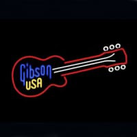 Gibson Usa Guitar Öl Bar Öppet Neonskylt