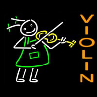 Girl Playing Violin Neonskylt